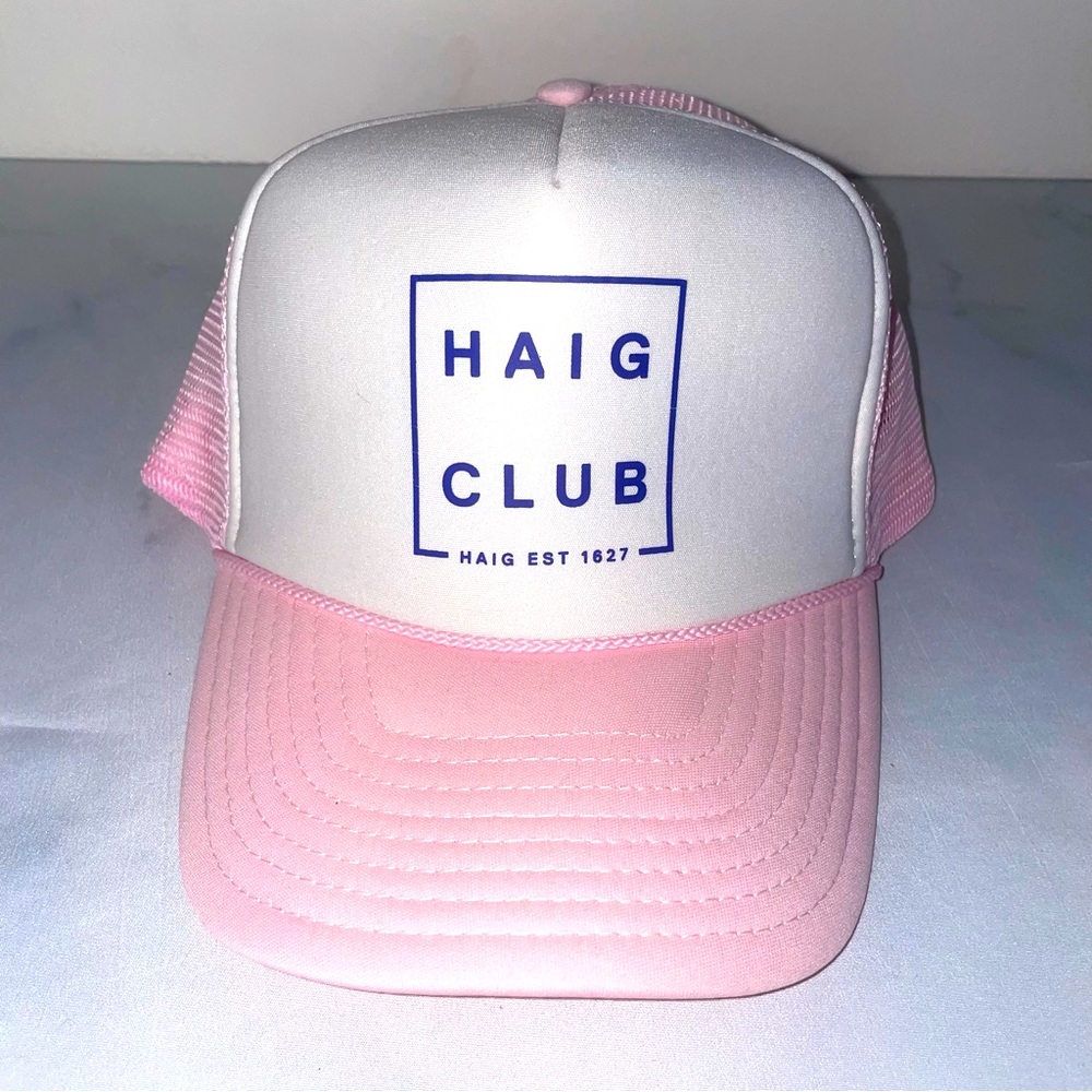 5/$25 Haig Club Pink White Blue Unisex Mesh Trucker Cap